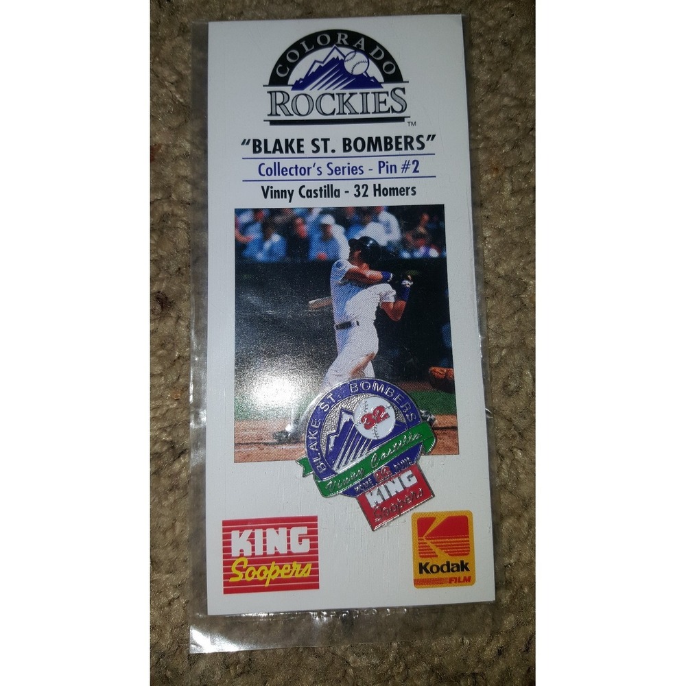Colorado Rockies lapel pin, Blake St.‎ Bombers. Binny Castill- 32 Homers,  pin